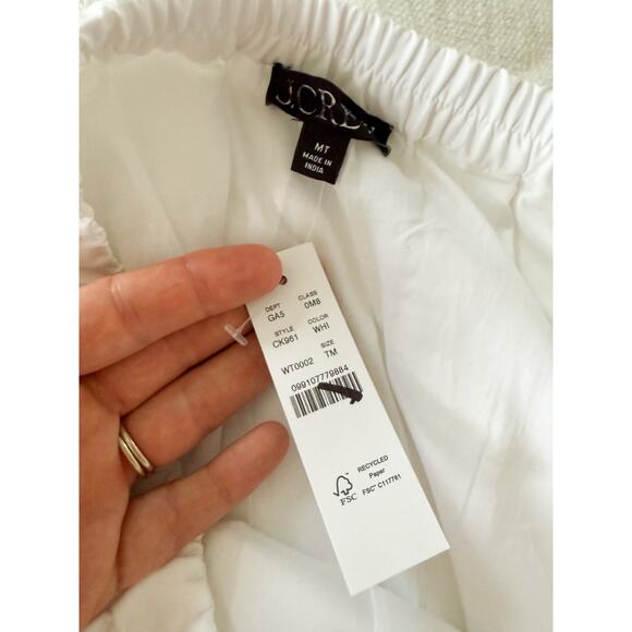 J.CREW | NWT Tall pleated tie-waist mini skirt in White | Sz TM - Picture 7 of 9